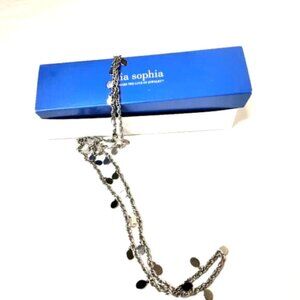 Lia Sophia Long Necklace Silver Toned Circles